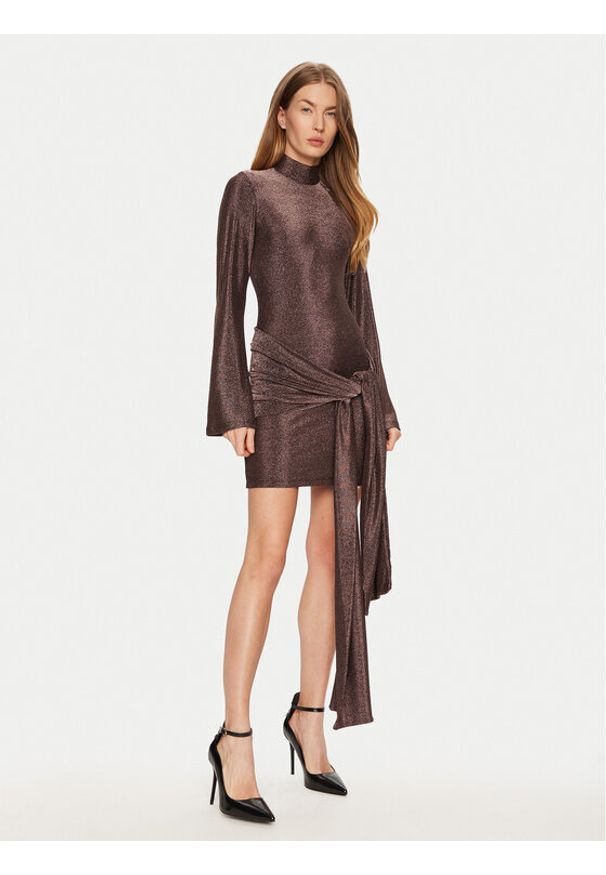 BARDOT - Bardot Sukienka koktajlowa 59556DB Brązowy Slim Fit. Kolor: brązowy. Materiał: syntetyk. Styl: wizytowy