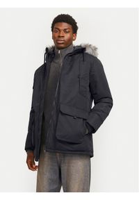 Jack & Jones - Jack&Jones Parka Construct 12258406 Czarny Regular Fit. Kolor: czarny. Materiał: syntetyk