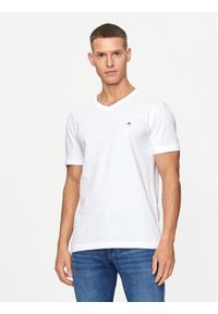 GANT - Gant T-Shirt Shield 2003186 Biały Slim Fit. Kolor: biały. Materiał: bawełna