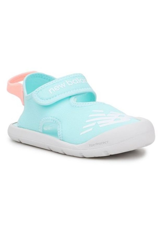 Sandały New Balance Jr Yocrsrmt niebieskie pomarańczowe. Zapięcie: rzepy. Kolor: pomarańczowy, wielokolorowy, niebieski. Materiał: guma, syntetyk, materiał