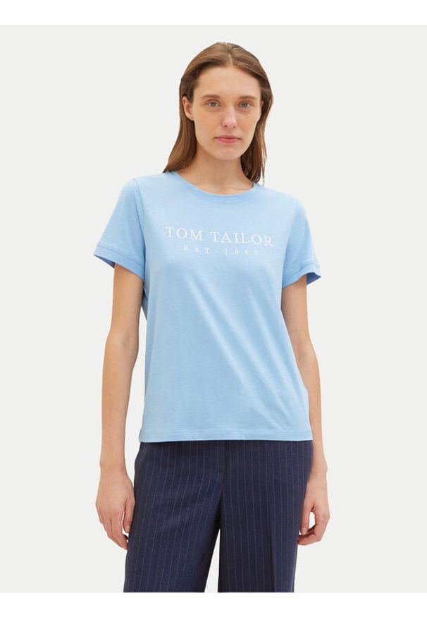 Tom Tailor T-Shirt 1041288 Błękitny Regular Fit. Kolor: niebieski. Materiał: bawełna
