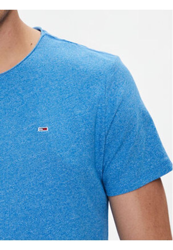 Tommy Jeans T-Shirt Jaspe DM0DM09586 Niebieski Slim Fit. Kolor: niebieski. Materiał: bawełna, syntetyk
