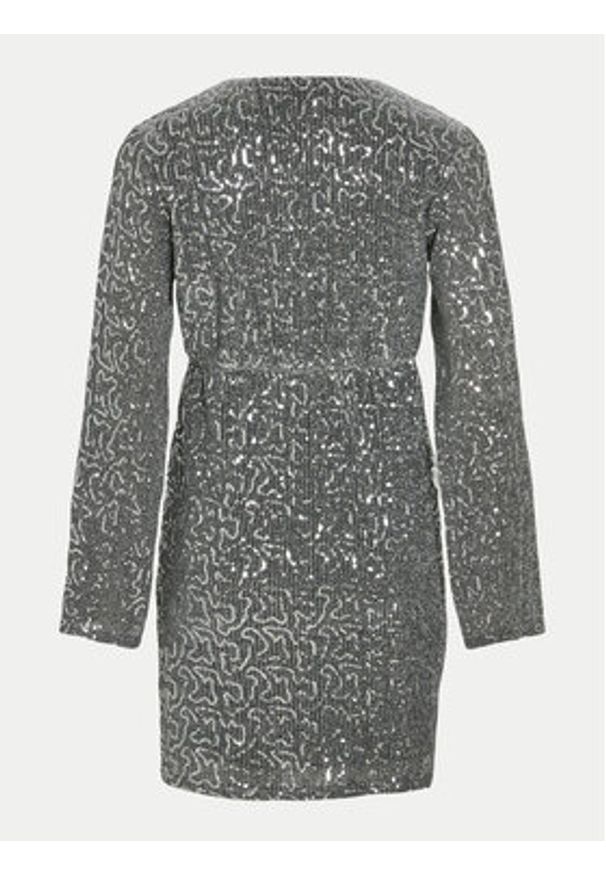 Vila Sukienka koktajlowa Sanadu 14101818 Srebrny Regular Fit. Kolor: srebrny. Materiał: syntetyk. Styl: wizytowy