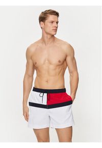 TOMMY HILFIGER - Tommy Hilfiger Szorty kąpielowe UM0UM03259 Biały Regular Fit. Kolor: biały. Materiał: syntetyk