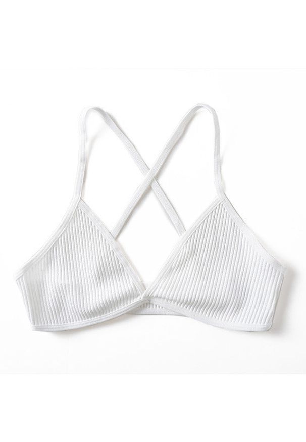 Intica - Prążkowany biustonosz bezszwowy na co dzień Jonelle. Kolor: biały. Materiał: prążkowany