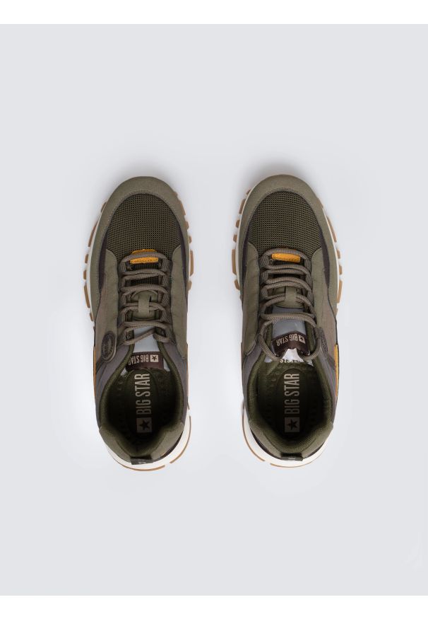 Big-Star - Sneakersy męskie khaki RR174280 303. Nosek buta: okrągły. Kolor: zielony. Materiał: guma
