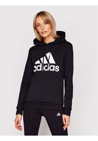 Adidas - adidas Bluza W Bl Fl Hd GL0653 Czarny Regular Fit. Kolor: czarny. Materiał: bawełna