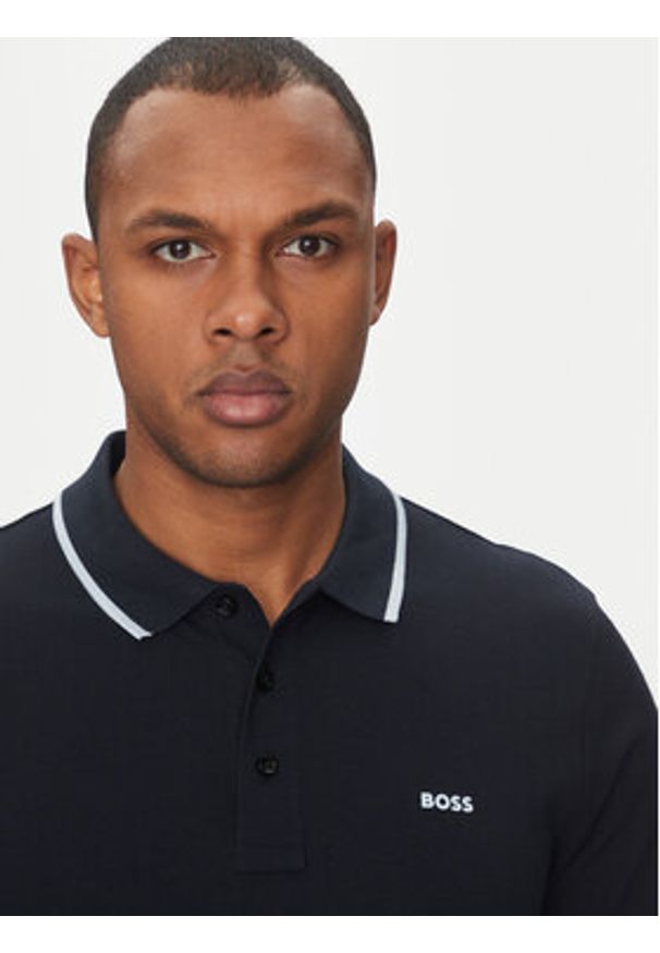 BOSS Polo Parlay 190 50494697 Granatowy Regular Fit. Typ kołnierza: polo. Kolor: niebieski. Materiał: bawełna