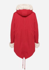Born2be - Bordowa Kurtka Parka z Kapturem i Odpinanym Futerkiem Ninria. Okazja: na co dzień. Typ kołnierza: kaptur. Kolor: czerwony. Materiał: futro. Styl: klasyczny, casual, elegancki #5