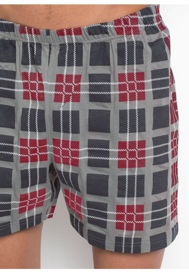 bonprix - Piżama z krótkimi spodenkami. Kolor: czerwony. Długość: krótkie. Wzór: nadruk