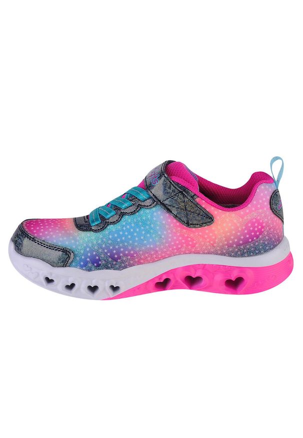 skechers - Buty do chodzenia dla dzieci Skechers Flutter Heart Lights. Zapięcie: rzepy. Kolor: wielokolorowy, różowy. Materiał: syntetyk, materiał. Szerokość cholewki: normalna. Model: Skechers Sport. Sport: turystyka piesza