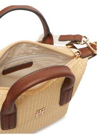 TOMMY HILFIGER - Tommy Hilfiger Torebka Popette Micro Tote Raffia AW0AW18526 Beżowy. Kolor: beżowy #3