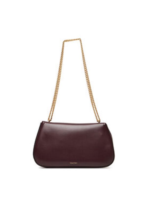 Calvin Klein Torebka Ck Convertible Chain Medium Bag LV04F3171G Bordowy. Kolor: czerwony. Materiał: skórzane