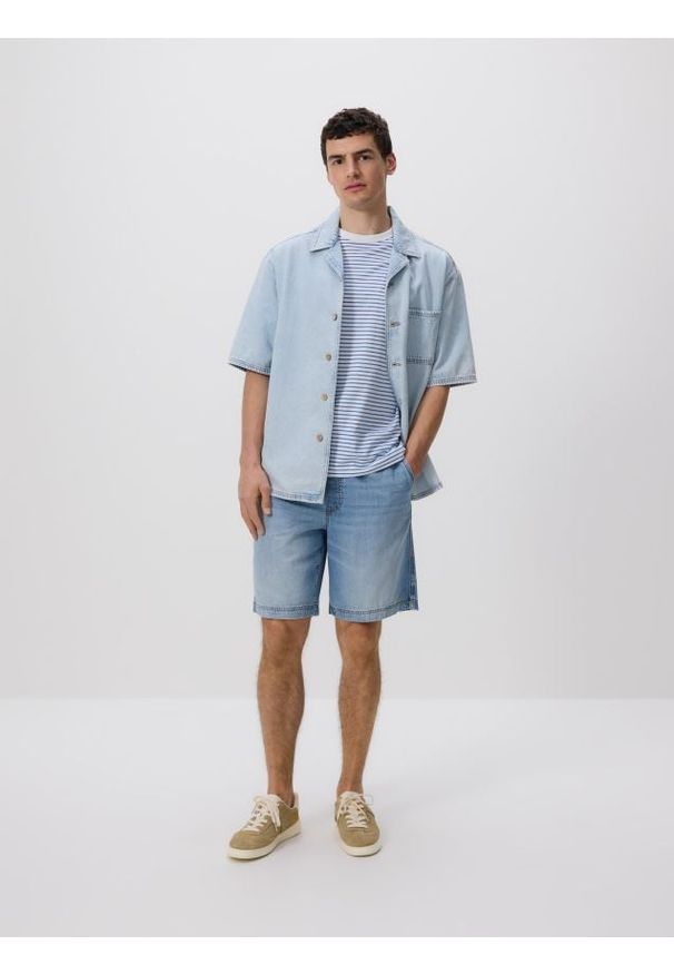 Reserved - Jeansowe szorty jogger - niebieski. Kolor: niebieski. Materiał: jeans