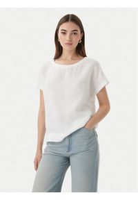 Marella T-Shirt Geyser 2615111132 Biały Regular Fit. Kolor: biały. Materiał: len #1