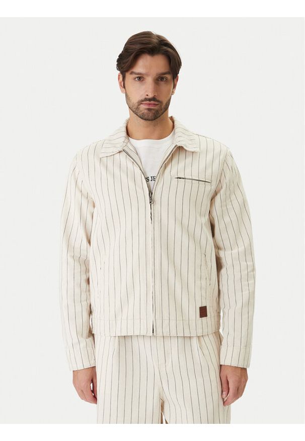 Guess Jeans Kurtka jeansowa M6GN70 D7961 Beżowy Regular Fit. Kolor: beżowy. Materiał: bawełna