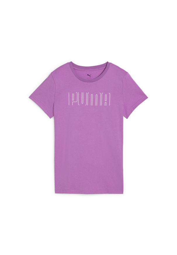 Puma - Damska koszulka PUMA SPORT z grafiką PUMA Wild Berry Purple. Kolor: fioletowy. Materiał: guma. Wzór: nadruk. Sport: fitness
