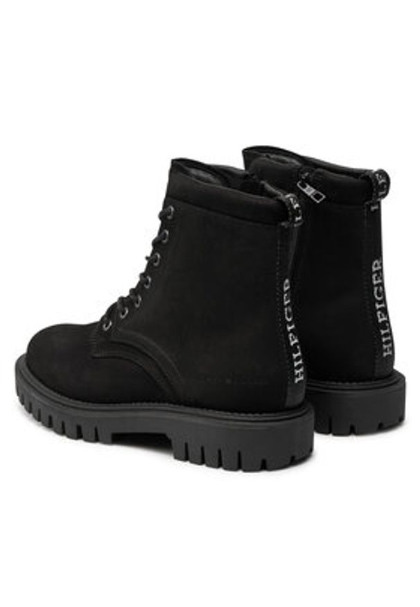 TOMMY HILFIGER - Tommy Hilfiger Trapery Casual Hilfiger Chunk Z Nbk Boot FM0FM05149 Czarny. Okazja: na co dzień. Kolor: czarny. Materiał: nubuk, skóra. Styl: casual
