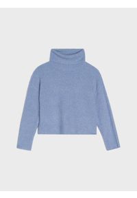 Sinsay - Prążkowany sweter - niebieski. Kolor: niebieski. Materiał: prążkowany