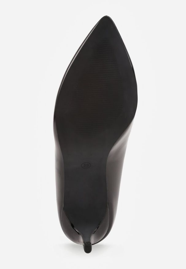 Renee - Czarne Czółenka na Szpilce ze Skórzaną Wkładką Caronella. Okazja: na co dzień. Nosek buta: szpiczasty. Kolor: czarny. Materiał: skóra. Obcas: na szpilce. Styl: casual, elegancki