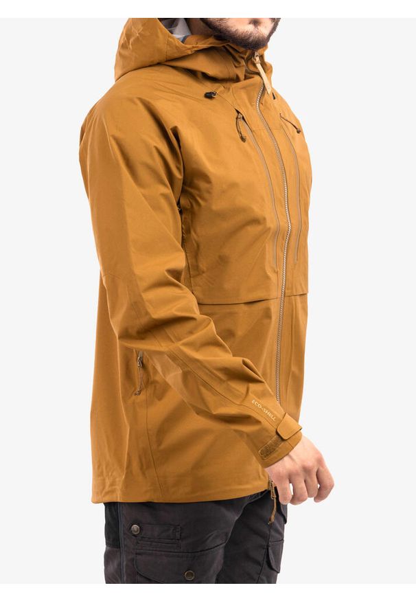Fjällräven - Kurtka męska Fjallraven Keb Eco-Shell Jacket. Kolor: brązowy. Sport: turystyka piesza