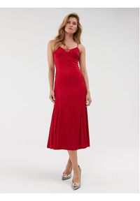 Guess Sukienka codzienna W3BK0T WEFC2 Czerwony Regular Fit. Okazja: na co dzień. Kolor: czerwony. Materiał: syntetyk. Typ sukienki: proste. Styl: casual #4