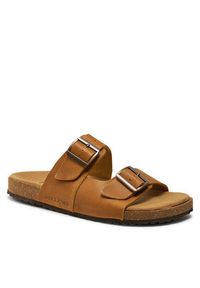 Jack & Jones - Jack&Jones Klapki Louis 12231423 Brązowy. Kolor: brązowy. Materiał: skóra #4