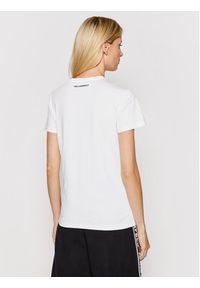 Karl Lagerfeld - KARL LAGERFELD T-Shirt Ikonik Choupette 210W1723 Biały Regular Fit. Typ kołnierza: dekolt w karo. Kolor: biały. Materiał: bawełna #5