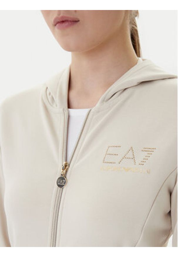 EA7 Emporio Armani Bluza 7W001044 AF12482 U1088 Beżowy Regular Fit. Kolor: beżowy. Materiał: syntetyk