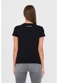 Karl Lagerfeld - KARL LAGERFELD Czarny damski t-shirt Boucle Choupette, Rozmiar S. Kolor: czarny. Materiał: bawełna #6