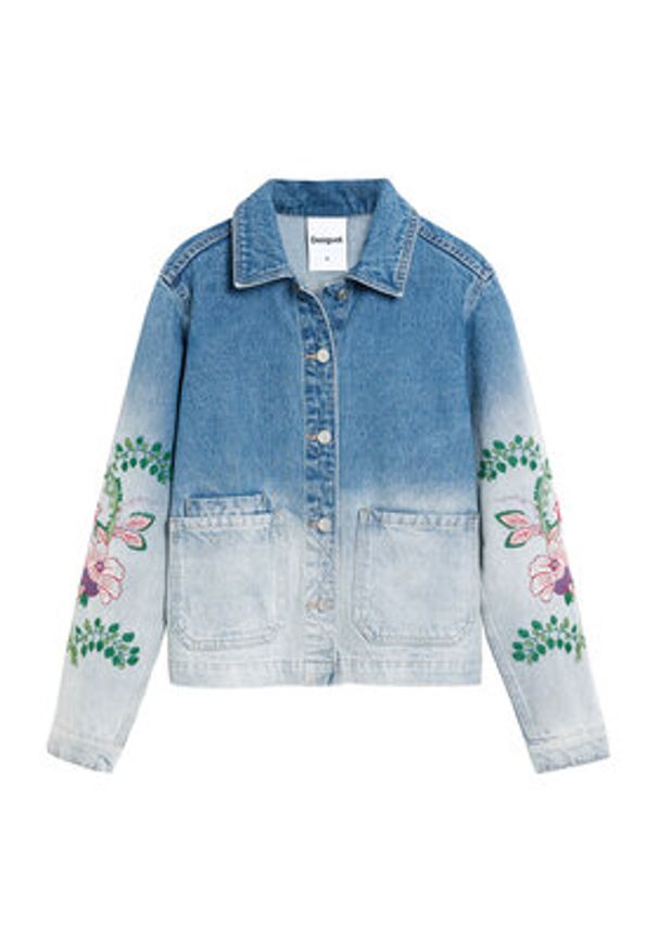 Desigual Kurtka jeansowa Dakota 26SWED16 Błękitny Regular Fit. Kolor: niebieski. Materiał: bawełna