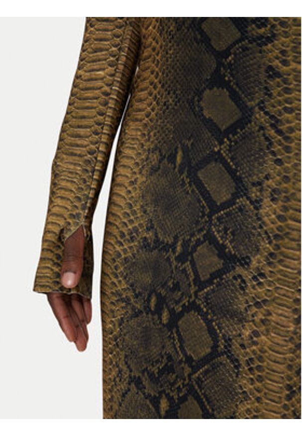 NORMA KAMALI Sukienka codzienna KK4243PLC27302 Brązowy Slim Fit. Okazja: na co dzień. Kolor: brązowy. Materiał: syntetyk. Typ sukienki: proste. Styl: casual