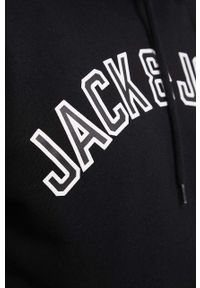 Jack & Jones bluza męska kolor czarny z kapturem z nadrukiem. Okazja: na co dzień. Typ kołnierza: kaptur. Kolor: czarny. Wzór: nadruk. Styl: casual #5