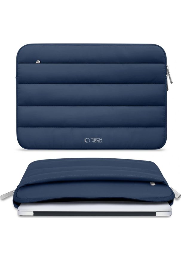 TECH-PROTECT - Etui Tech-Protect Fluffy Laptop 13-14 granatowy. Kolor: niebieski. Materiał: materiał. Styl: elegancki, casual