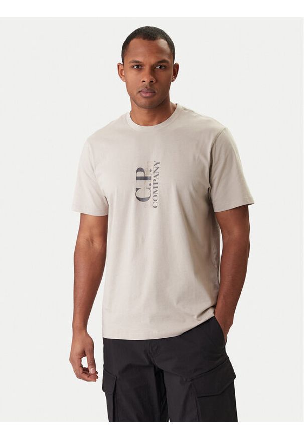 C.P. Company T-Shirt 20CMTS084A005100W Beżowy Regular Fit. Kolor: beżowy. Materiał: bawełna