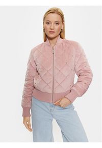 Guess Kurtka bomber W3YL08 WFIS0 Fioletowy Regular Fit. Kolor: fioletowy. Materiał: syntetyk