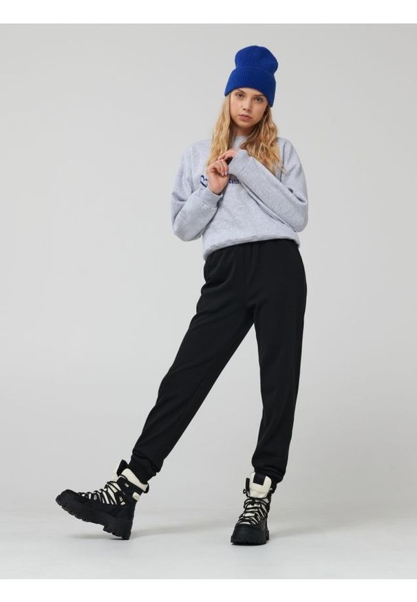 Sinsay - Spodnie dresowe jogger - czarny. Kolor: czarny. Materiał: dresówka
