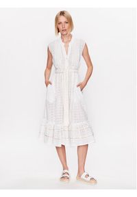 Iconique Sukienka koszulowa IC23 014 Biały Regular Fit. Kolor: biały. Materiał: bawełna. Typ sukienki: koszulowe