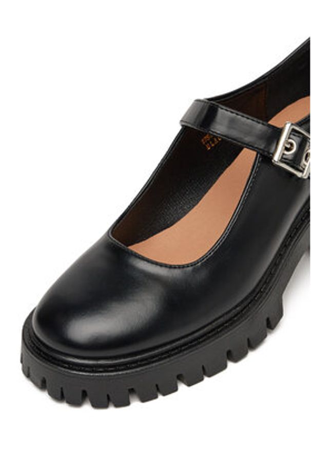 DeeZee Półbuty 1755-1 Czarny. Kolor: czarny. Materiał: skóra