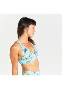 OLAIAN - Góra kostiumu kąpielowego surfingowego damska Olaian Ana Leoplant. Materiał: elastan, materiał