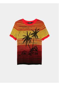 Desigual T-Shirt Dubai 24SWTK87 Pomarańczowy Regular Fit. Kolor: pomarańczowy. Materiał: wiskoza