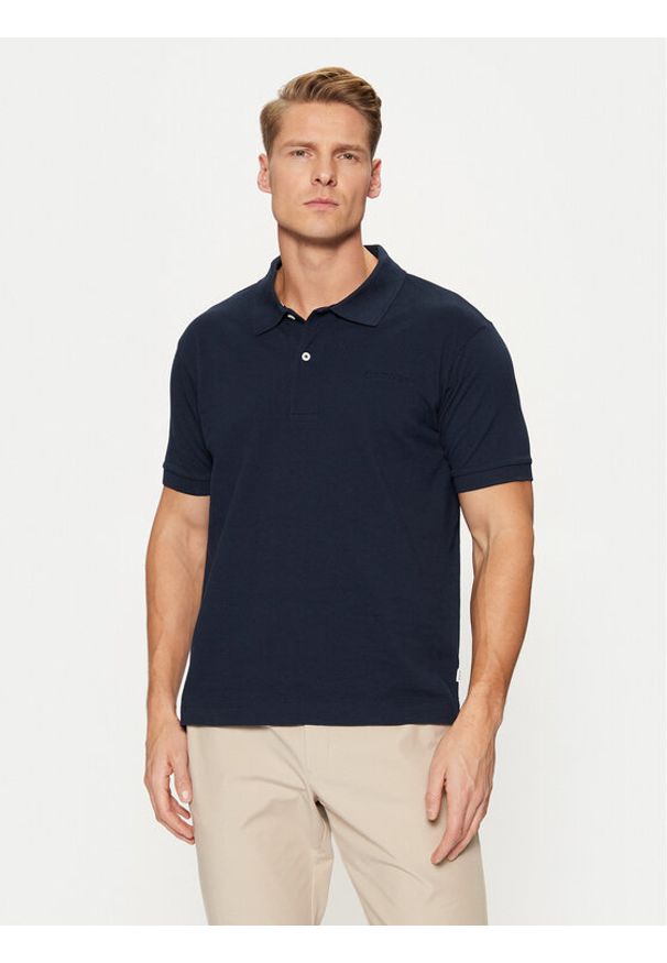 Guess Jeans Polo M4BP29 KCJV1 Granatowy Regular Fit. Typ kołnierza: polo. Kolor: niebieski. Materiał: bawełna