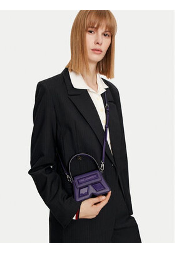 Karl Lagerfeld - KARL LAGERFELD Torebka 245W3239 Fioletowy. Kolor: fioletowy. Materiał: skórzane