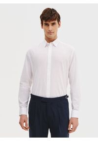 Pako Lorente - PAKO LORENTE – Biała koszula z lnu i bawełny. Kolor: czarny, niebieski, biały. Materiał: bawełna, len. Długość rękawa: długi rękaw. Długość: długie. Sezon: wiosna, lato #5