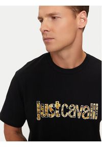 Just Cavalli T-Shirt 77OAHE25 Czarny Regular Fit. Kolor: czarny. Materiał: bawełna #4