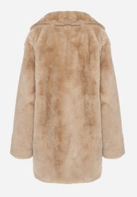 Born2be - Beżowy Płaszcz Edrimaria. Kolor: beżowy. Materiał: futro, skóra, jeans, dresówka. Sezon: zima #7