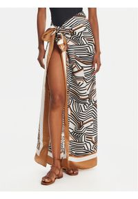 Max Mara Beachwear Chusta Ottico 2516541019 Beżowy. Kolor: beżowy. Materiał: jedwab, materiał