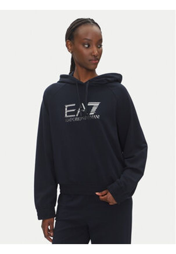 EA7 Emporio Armani Dres 7W000122 AF12502 UB102 Granatowy Regular Fit. Kolor: niebieski. Materiał: bawełna
