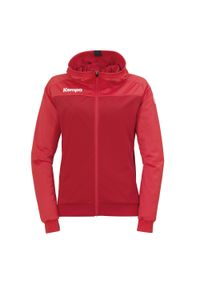 KEMPA - Kurtka damska Kempa Prime Multi. Typ kołnierza: kaptur. Kolor: czerwony. Wzór: prążki. Sport: fitness