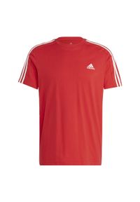 Adidas - Essentials Single Jersey 3-Stripes Tee. Kolor: biały, czerwony, wielokolorowy. Materiał: jersey #2